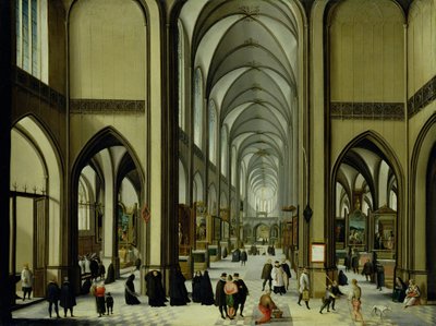 Interior of Antwerp cathedral by Hendrik van Steenwyck